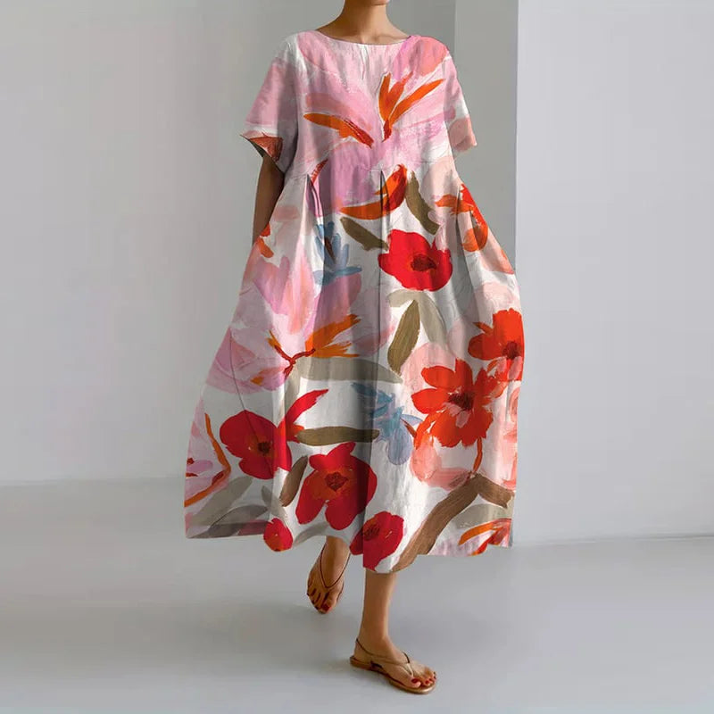 VALENTINA | Robe Florale d'Été avec Coupure Flatteuse et Liberté de Mouvement.