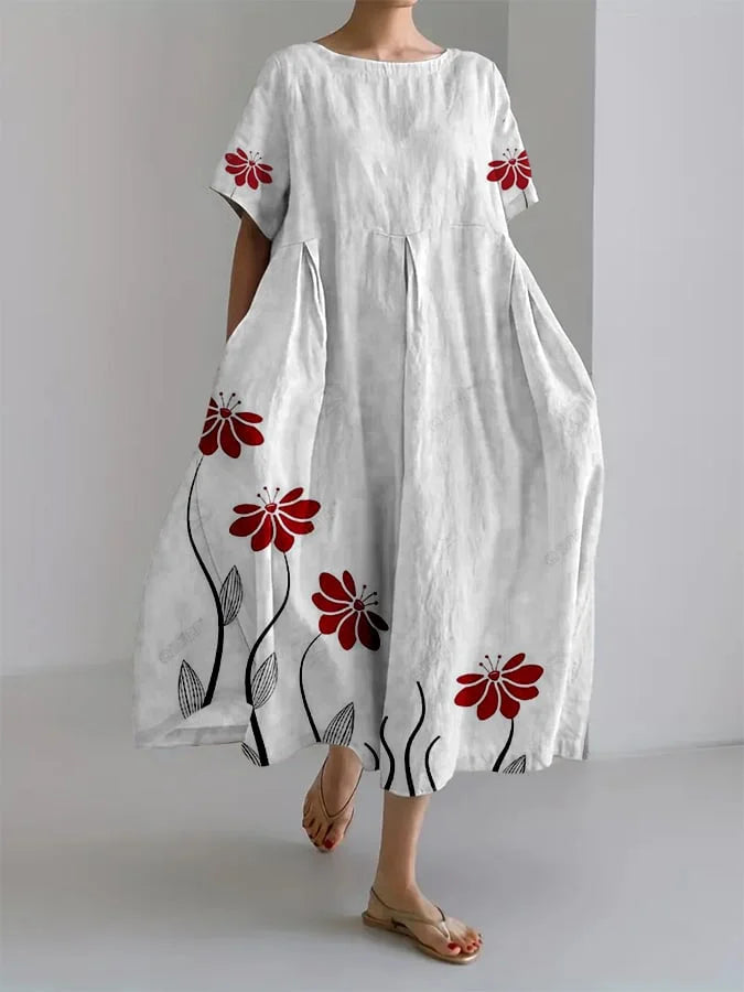 SABRINA | Robe Longue Florale avec Élégance Naturelle et Confort Optimal pour Chaque Moment Informel