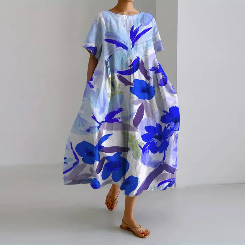 VALENTINA | Robe Florale d'Été avec Coupure Flatteuse et Liberté de Mouvement.