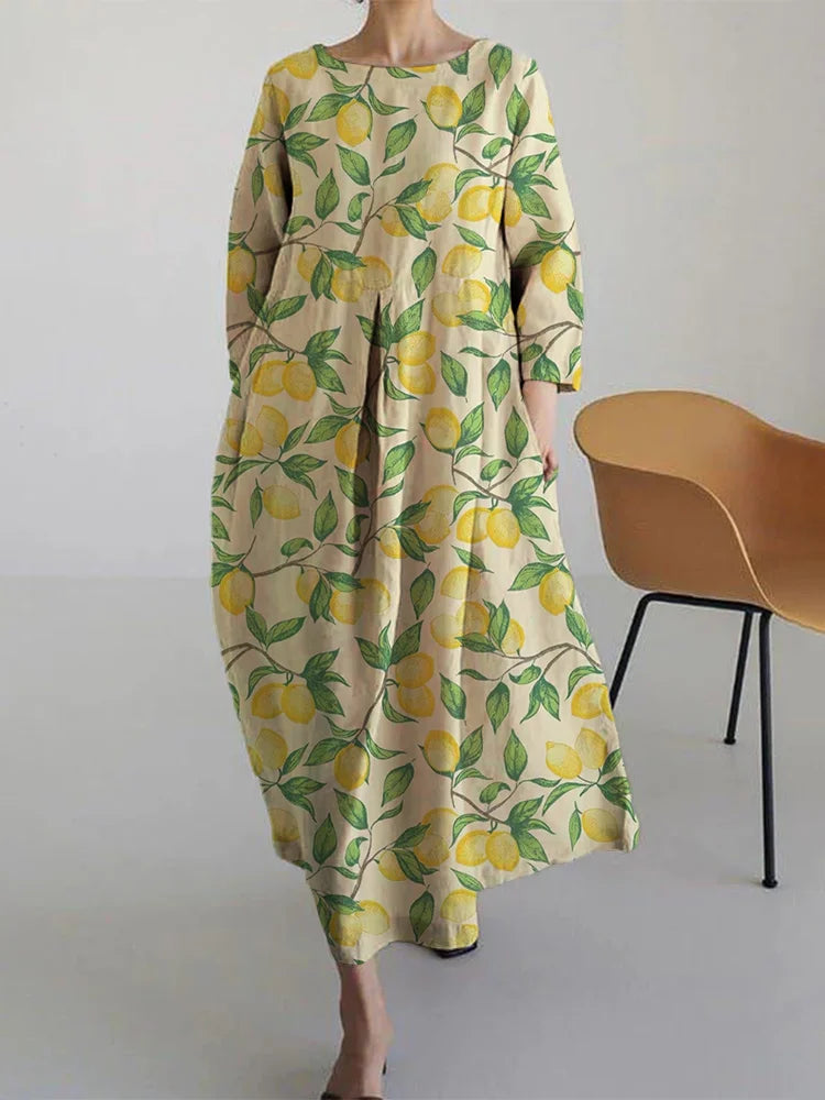 AURORA | Robe Midi Florale avec Confort Aéré et Style Méditerranéen Parfait pour l'Été