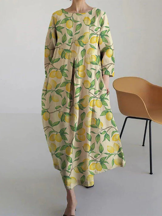 AURORA | Robe Midi Florale avec Confort Aéré et Style Méditerranéen Parfait pour l'Été