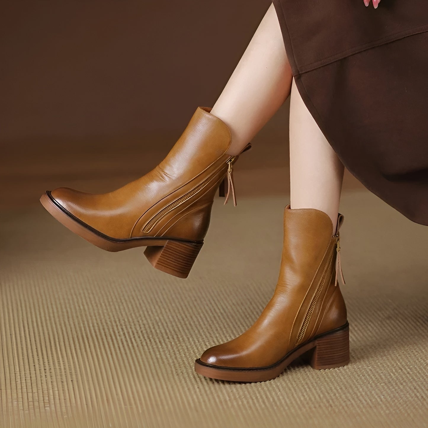 Élise™ | Bottines en Cuir Véritable