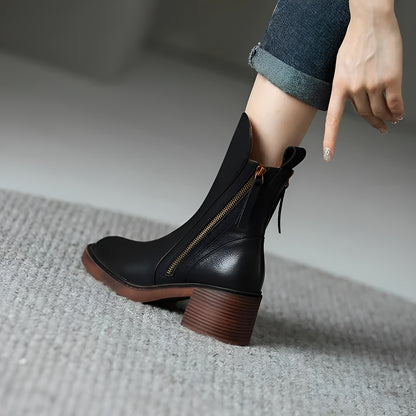 Élise™ | Bottines en Cuir Véritable