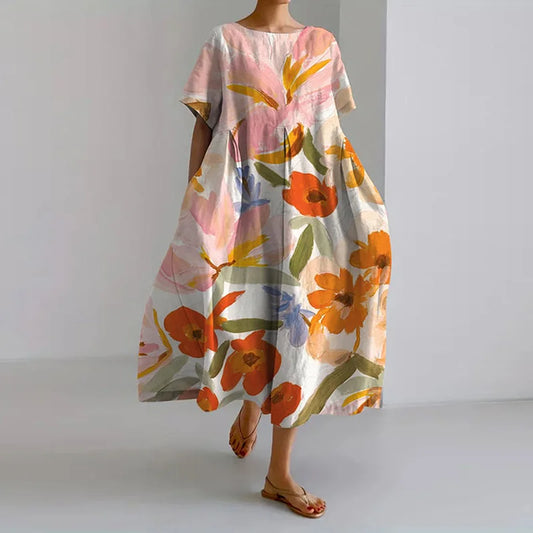 VALENTINA | Robe Florale d'Été avec Coupure Flatteuse et Liberté de Mouvement.