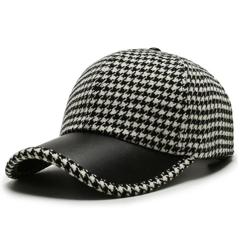 Pierre™ | Casquette en Cuir Pied-de-Poule