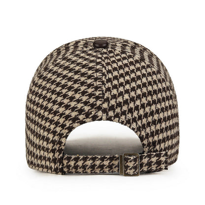 Pierre™ | Casquette en Cuir Pied-de-Poule